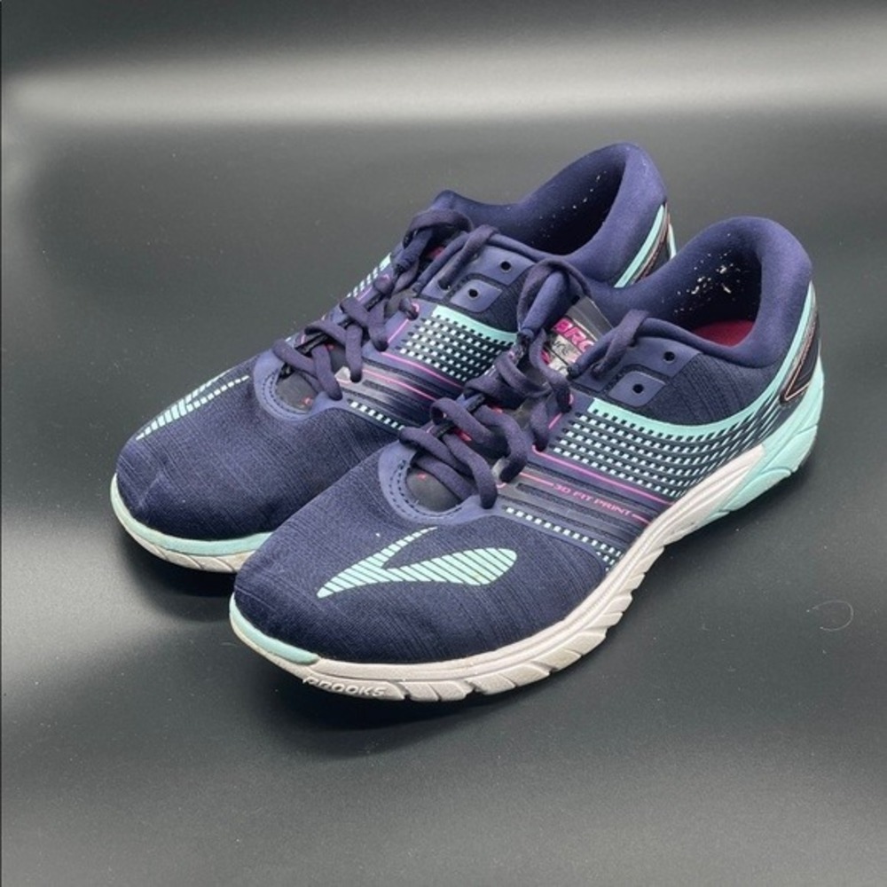 Brooks Pure Cadence 7 Women's Running Shoes Sz 10 Navy‎ Teal Pink Trail Running